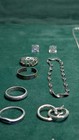 Sterling Silver Jewelry Lot Wearable Box Popcorn Chains Rings Hoop Earrings 33g — photo 4