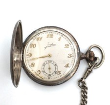 Antike Junghans Savonnette Taschenuhr Silber Kette Hamborn Etui Sammler Bastler