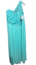 David's Bridal Women's Long One Shoulder Lace Dress Color Spa Size 18 Bridesmaid