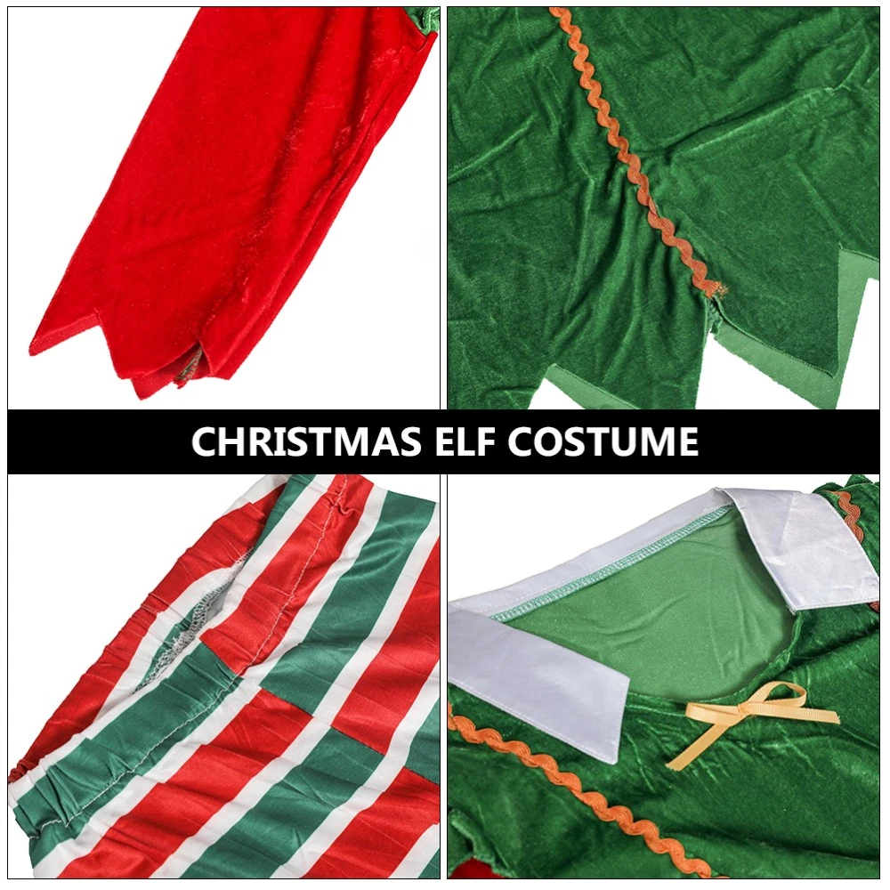 VETEMENTS 1 Set Costume Natalizio Donna Vestiti Abito Performance Ragazza Costume Elfo