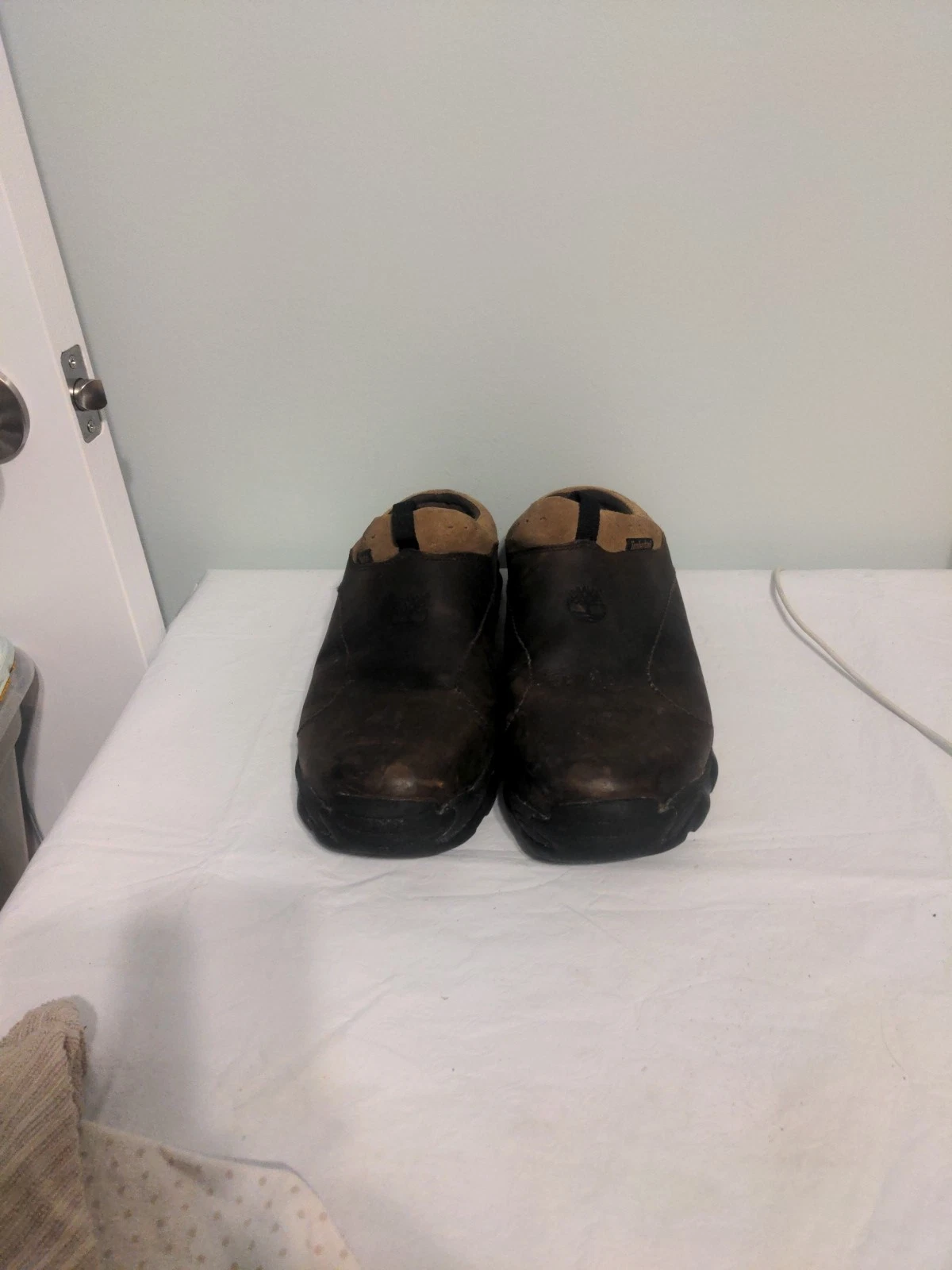 Mocassini slip on Timberland Trek Travel ACT mules pelle marrone taglia 13 M slide