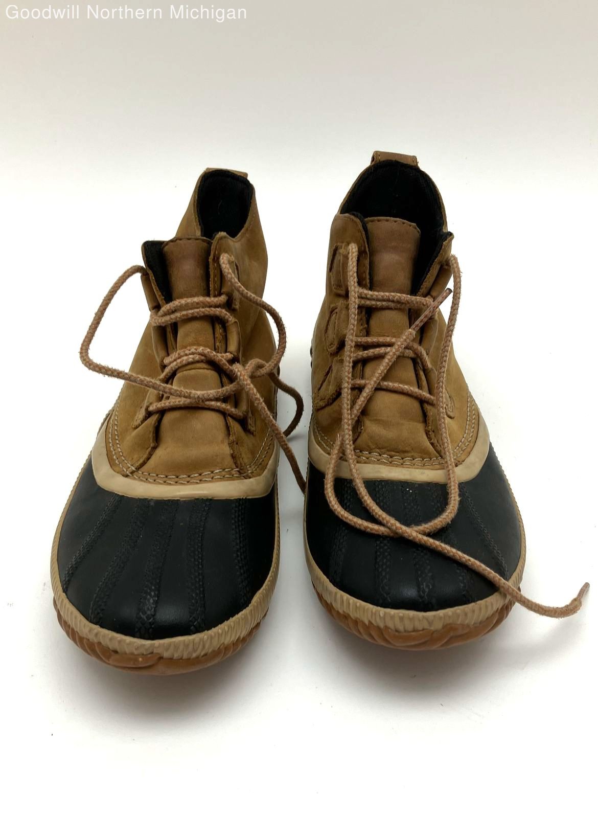 Sorel Brown/black Solid Duck Boot Boot Women 9.5 - image 1