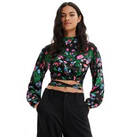 Damenbluse Desigual By Mr. Christian Lacroix Garden Schwarz Mit Blumen Xs