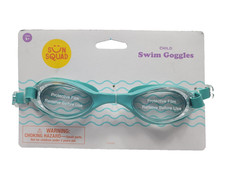 Sun Squad Green 3 Child Swim Goggles New