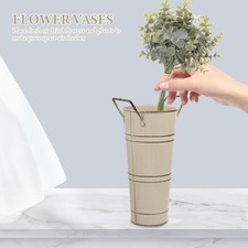 Retro Iron Bucket Vase for Flower Arrangement Spring Metal