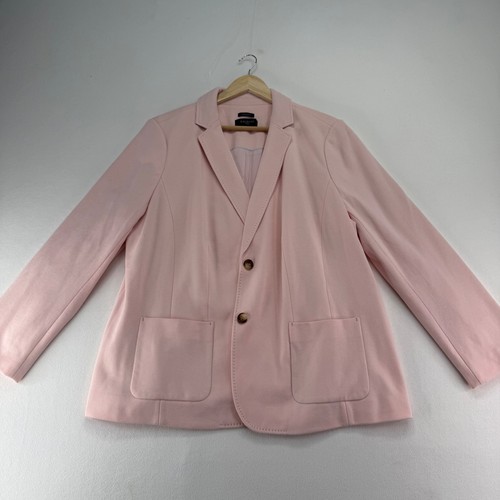 Talbots, Talbots Aberdeen Blazer Women 20W Pink Knit Cotton Blend Pick Stitch Plus