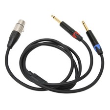 Dual 6.35mm Male To XLR Female Cable 24K Gold Plated Connectors Dual 1/4in NEW  