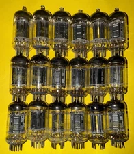 2 Vintage 1959/60 RAYTHEON USA 12AX7A BLACK PLATE VACUUM TUBES - TV-7 Tested