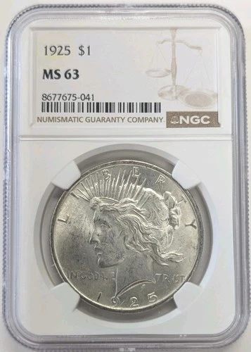 1925 Peace Silver Dollar $1 – NGC MS63 – Z381
