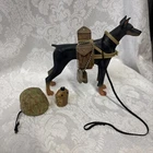 Vintage 12 Inch Gi Joe Style Doberman Dog And Accessories Scale 1 To 6