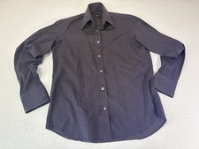 HUGO BOSS Men's Small Dark purple geometric Fitted Dress Shirt Long Sleeve