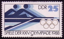 3186 Olympische Sommerspiele 25 Pf Rudern ** postfrisch
