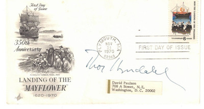 AUTOGRAPH OF THOR HEYERDAHL ON FIRST DAY COVER