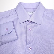 Eton High Performance Dress Shirt Mens XL - 17.5 44 Slim Fit Light Purple
