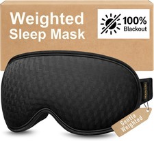 Weighted Eye Mask for Sleeping, 115g Gentle Pressure Blackout Sleep Mask with 3D