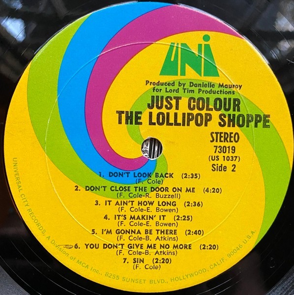 The Lollipop Shoppe / Just Colour 1968 US Original LP Vinyl Uni Records 73019