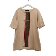 Burberry Kids Stripe Logo T-Shirt Boys Sz 10 Tan Vintage Luxury Old Money Preppy