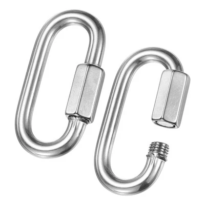 2er-Pack Schnellkettenverbinder M8 5/16" für Schaukeln/Camping [Silber], - Bild 1 von 4
