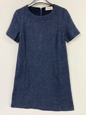 Toast Mini Tweed dress UK 10 Navy Wool 405