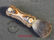 Handmade Color Wood Silver Badger Hair Shaving Brush Made In USA Wood 316a