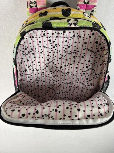 Luv Betsey by Betsey Johnson Quilted Panda Backpack Rainbow Stripe - Picture 4 of 6
