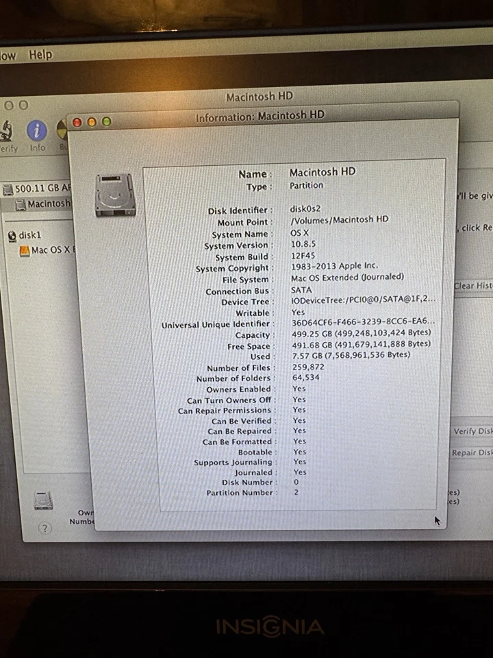 2010 Apple Mac Mini 500GB Mountain Lion OS + Bluetooth Keyboard, Screen & Mouse - Image 2 of 4