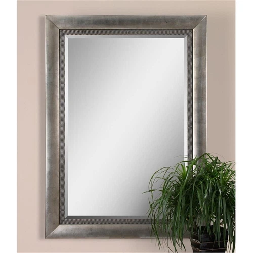 Uttermost Gilford Contemporary Wood Mirror in Antique Silver/Black/Gray - Picture 2 of 3