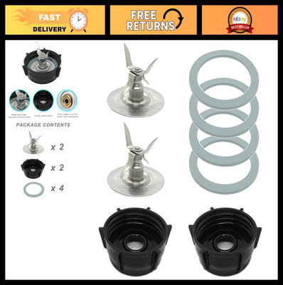 2 Pack Blender Replacement Parts - Ice Crusher Blade, Jar Base Cap & O-Rings