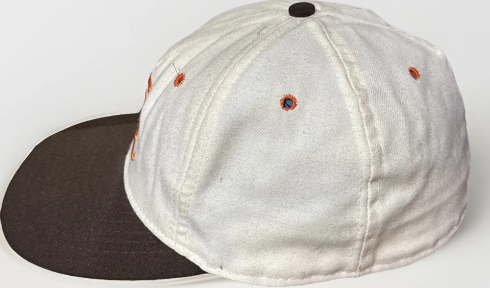 VTG St. Louis Browns Roman Pro 7 5/8 Fitted Cap Hat Brown White Orange Cardinals - Image 4 of 4