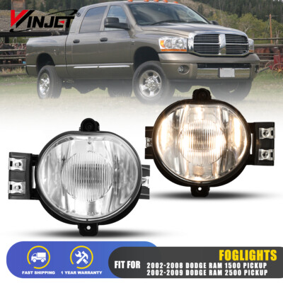 Chrome Projector Fog Lights With Switch For 2002-2009 Dodge Ram Pickup Truck – DOT/SAE Certified, Halogen Bulbs Included - View #2