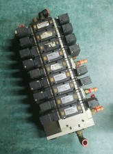 NVV5FS3-01T-101-03T SMC Manifold w/ 9 Solenoids - Clean  Tested 