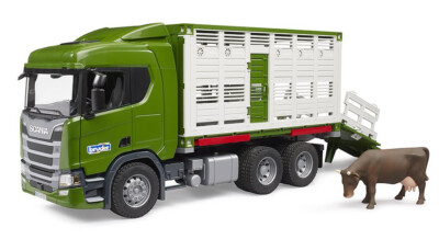 BRUDER Scania Super 560R Tiertransport-LKW mit 1 Rind (03548)