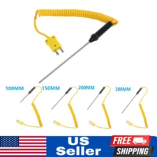 1X K-Type Thermocouple Stainless Steel/Probe Temperature Controller Wire Sensors