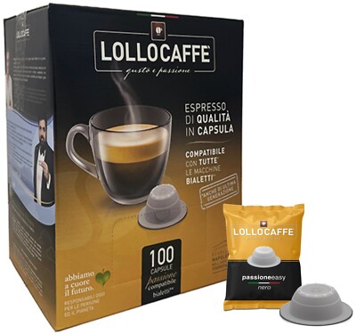 Lollo Coffee Capsules Black Blend Compatible Bialetti System Machines