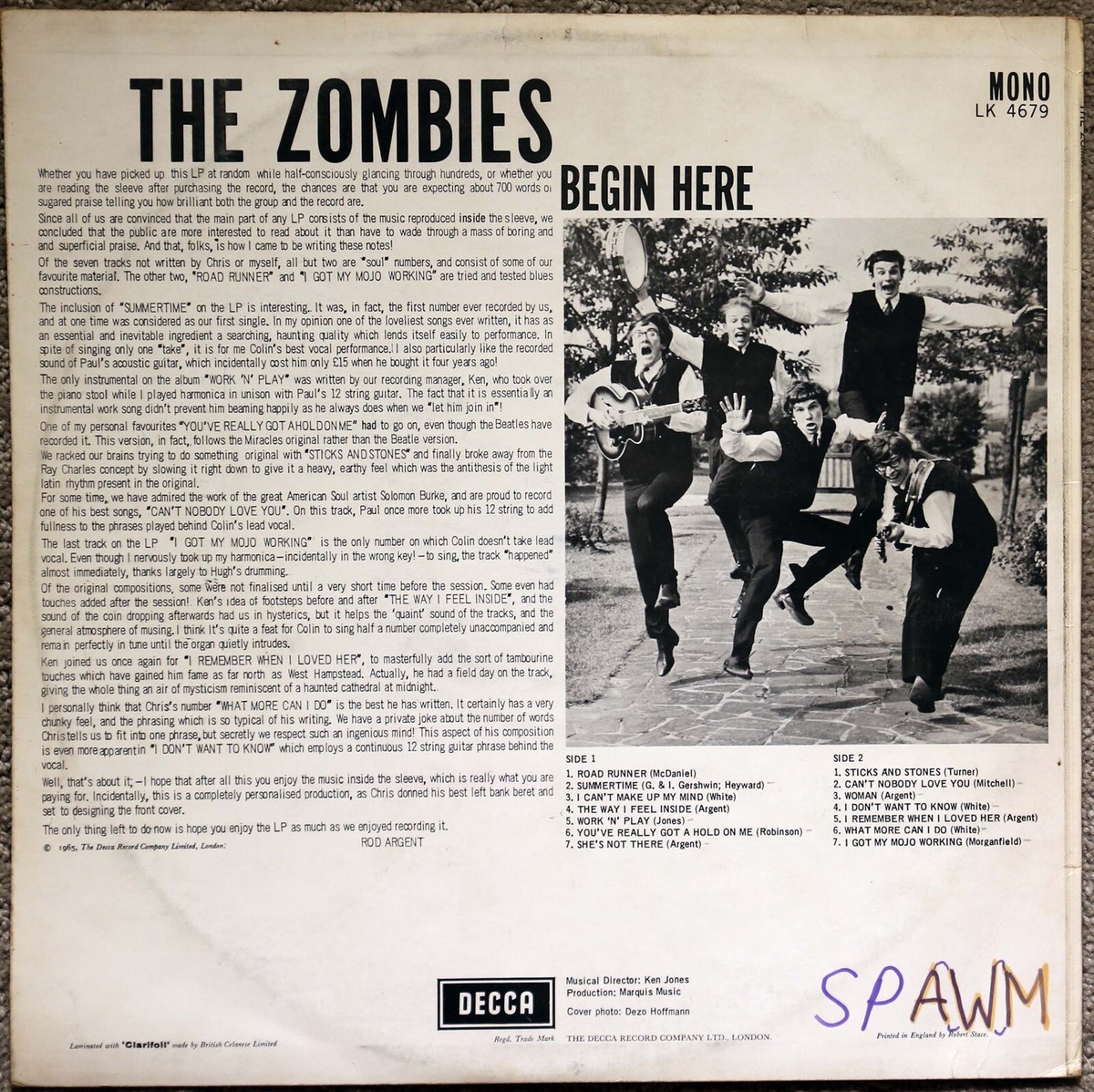 Zombies-Begin Here UK Decca mono lp nm lp | eBay