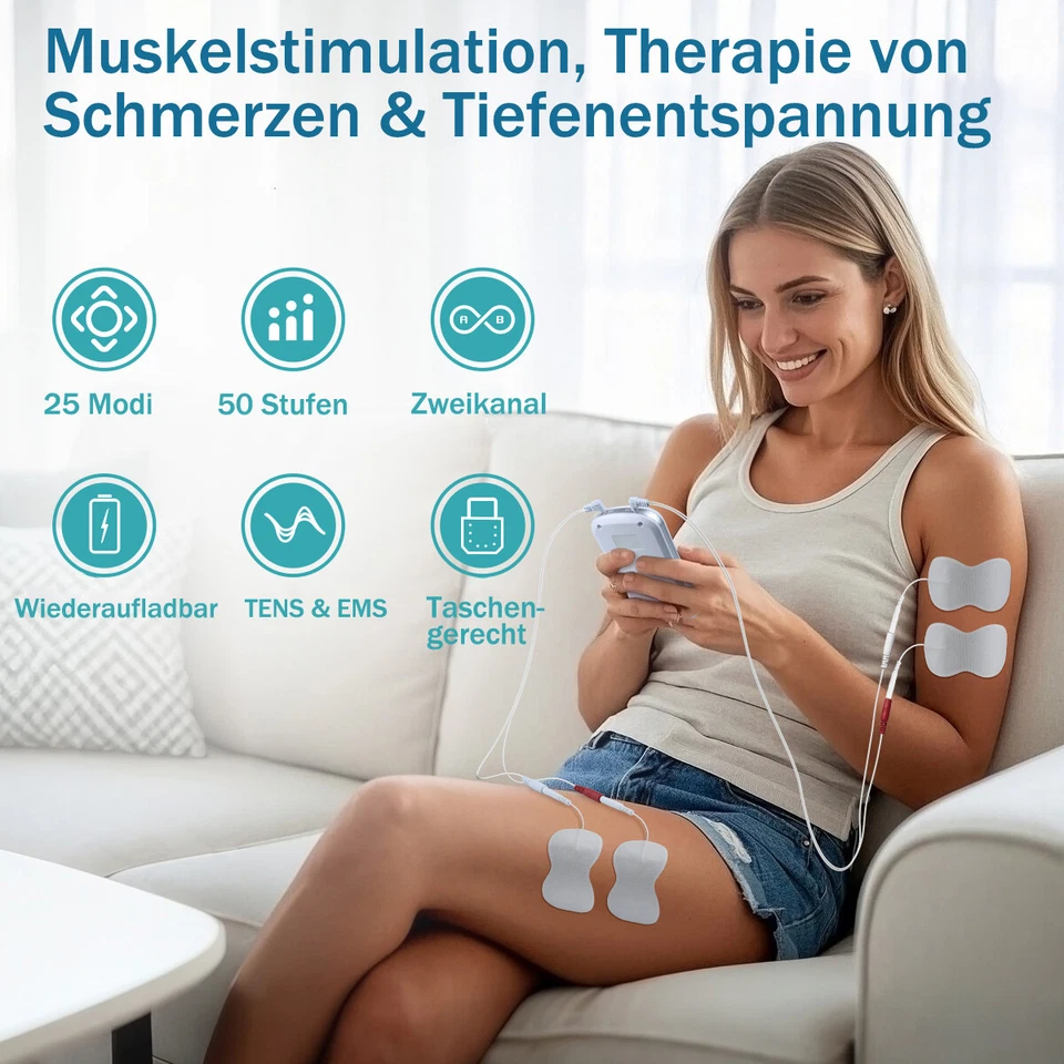 Digital TENS EMS Gerät Reizstromgerät Schmerztherapie,Muskelstimulation,Massage - Bild 2 von 4