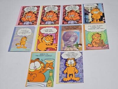Vintage Hallmark, Ambassador, 100% Pure Garfield, Jim Davis Cards Lot of 10 