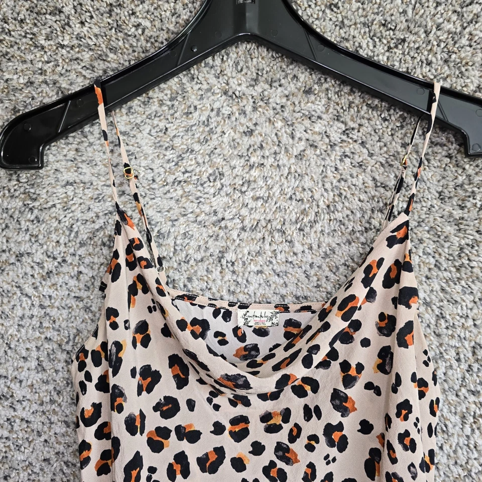 Intimately Free People Top Womens Small Animal Print Cowl Neck Crop Ladies - Image 4 of 4