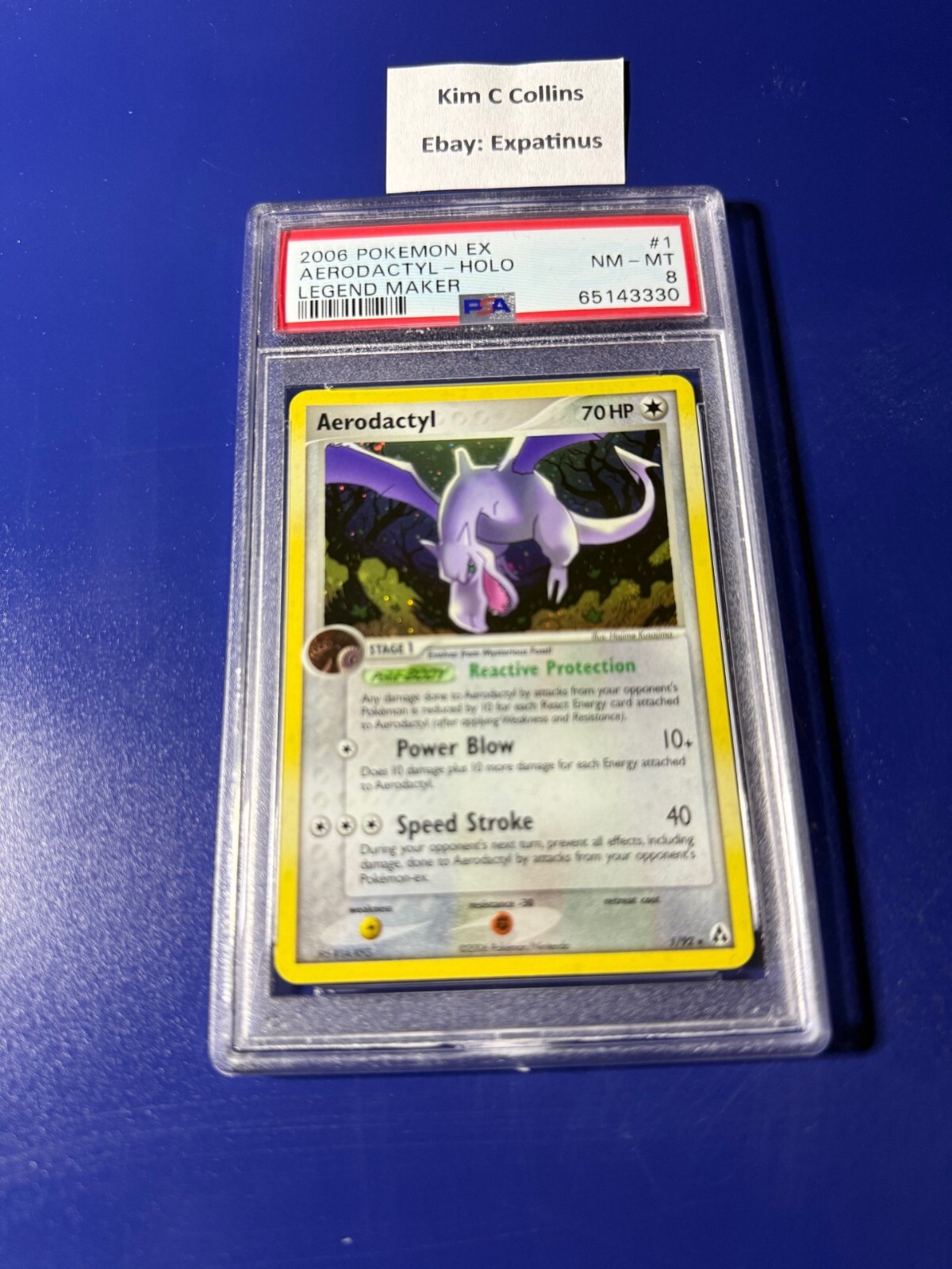 Pokemon 2006 EX Legend Maker Aerodactyl #1 Holo   PSA 8 NM-Mint