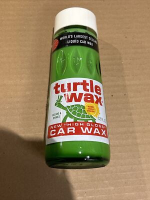 vintage very cool pre-UPC Turtle Wax liquid car wax polish glass bottle ca. 1970
