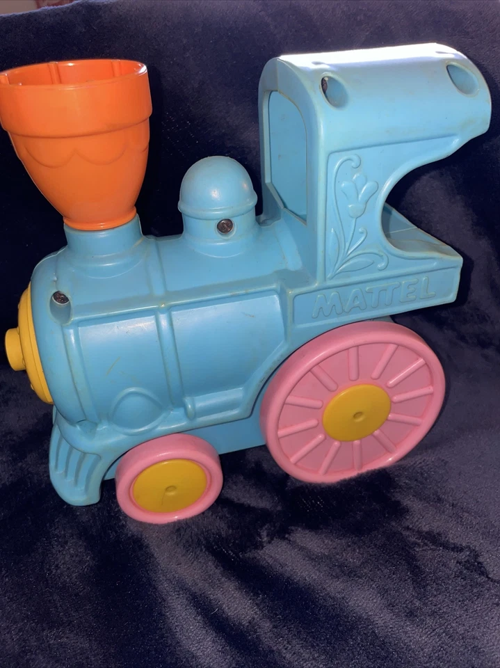 De colección 1979 Mattel Tren Cuna Corredor Musical Infantil Juguete Azul y Rosa EE. UU. Foto 3 de 4