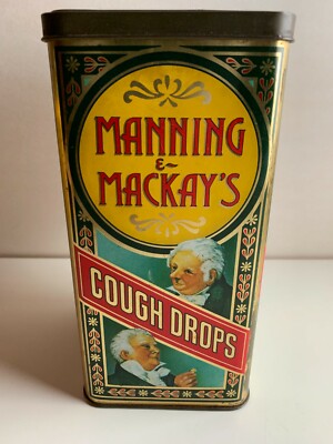 VINTAGE METALLDOSE - MANNING MACKAY'S - HUSTENTROPFEN