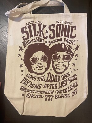 Silk Sonic Bruno Mars Anderson Paak Live And In Concert Beige Canvas Tote Bag