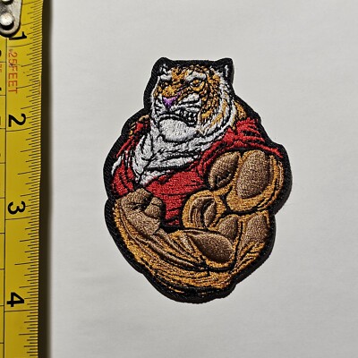 SUPER JACKED TIGER MUSCLES BODYBUILDING WEIGHTLIFTING GYM CAT P103 PATCH BADGE