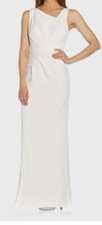 ADRIANNA PAPELL Womens Ivory Mesh Back Sleeveless Formal Gown Dress 16