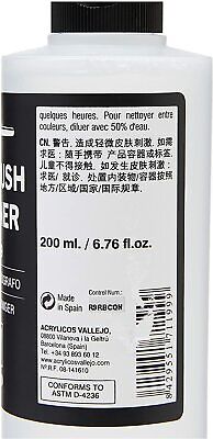 Airbrush Cleaner 200ml Vallejo Acrylic Paint Waterbased Model Air Non-Toxic  NEW