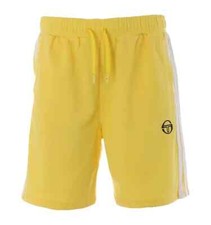 NWT Sergio Tacchini Pietrapertosa Polyester Twill Shorts Lemon Drop/White Sz XL