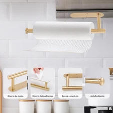 Paper Towel Holder under Cabinett Countertop Wall Mount for Kitchen Bathroom ...