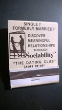 Vintage "SOCIABILITY-The Dating Club" Matchbook. Made in USA