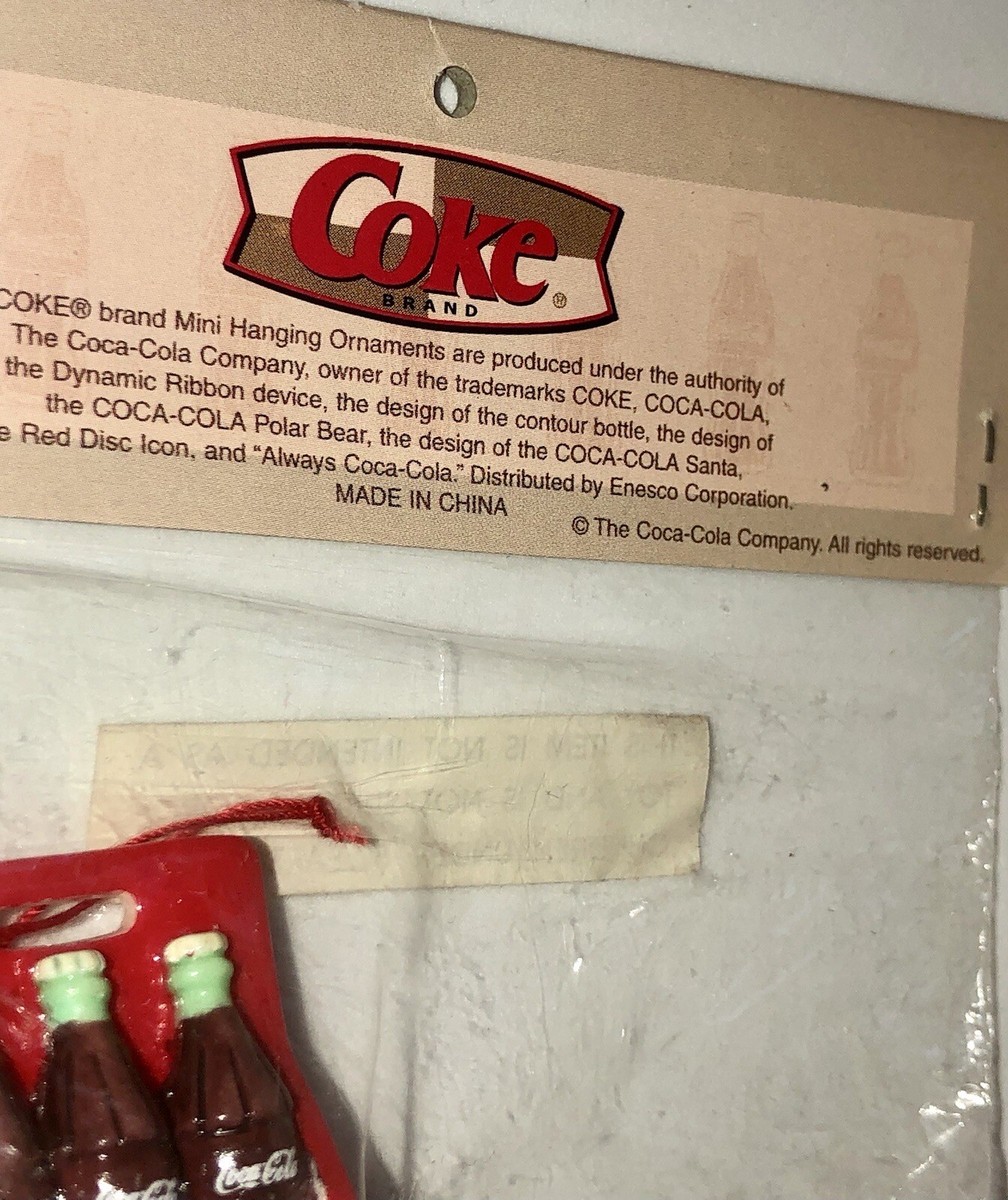 6 Pack of Coke Cola-Cola Coke Mini Bottles Enesco Ornament New